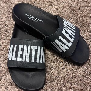Valentino Black Slides